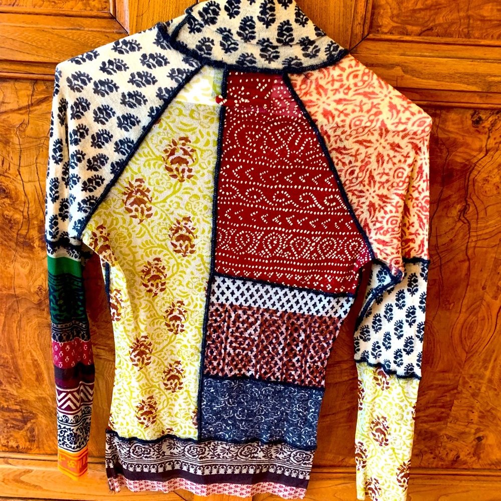 Jean Paul Gaultier wool knit patchwork turtleneck